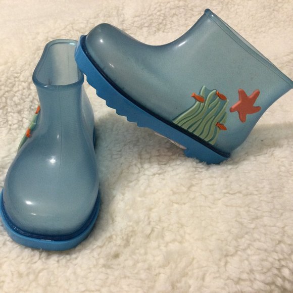 Mini Melissa Rain Boots Under the Sea Blue Unisex Toddler Kid's Size 9 NEW - Picture 1 of 2